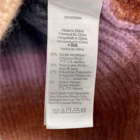 Madewell Space Dyed Striped Sweater Buttons Shoulder CrewPullover Wool Alpaca M - Picture 6 of 6